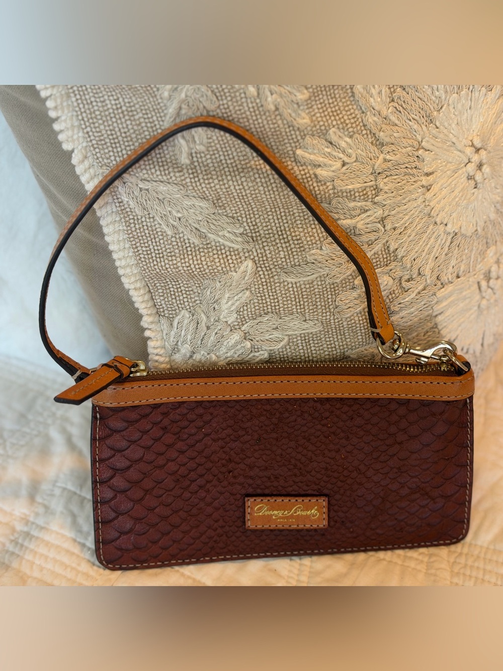 Dooney & Bourke scale embossed Textured leather mini bag 8.25x4.5